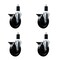 Service Caster 5'' Hard Rubber Swivel 1-1/2'' Expanding Stem Caster Set with Brake, 4PK SCC-EX20S514-HRS-PLB-112-4 - alternate 1